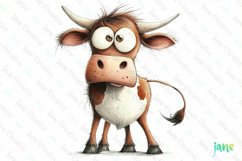 Cow Whimsical Animals Clipart Sublimation Product Image 1
