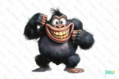 Gorilla Whimsical Animals Clipart Sublimation Product Image 1