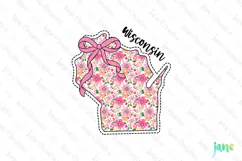 Wisconsin Floral Coquette PNG - 50 States Design Product Image 1