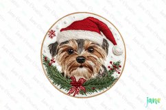 Embroidered Christmas Yorkshire Terrier Dog Ornament Clipart Product Image 1