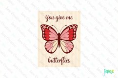 You Give Me Butterflies Valentine&#039;s Illustration Card Product Image 1
