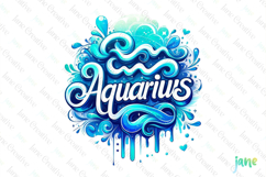 Aquarius Zodiac Bundle Clipart Sublimation Product Image 1