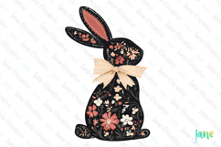 Floral Easter Bunny Sublimation Clipart Product Image 1