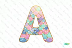 Mermaid Birthday Letter A PNG Clipart Product Image 1