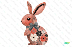 Floral Easter Bunny Sublimation Clipart Product Image 1