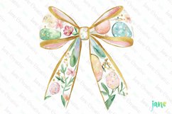 Pastel Easter Bow Sublimation Clipart Product Image 1