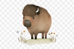Little Cute American Bison Sublimation Clipart Product Image 3