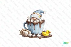 Gnome Coffee Cup Watercolor Clipart Product Image 1