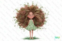 Quirky Plants Girl Sublimation Clipart Product Image 1