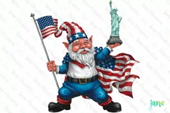 4th Of July Patriotic Gnome Clipart Product Image 1