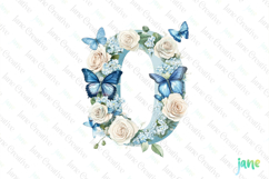 Watercolor Floral Butterflies Letter O Product Image 1