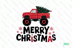 Merry Christmas Truck Kids Christmas Clipart Product Image 1