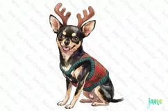 Little Christmas Chihuahua Dog Clipart Product Image 1