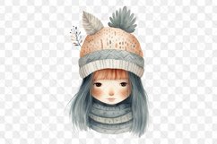 Cozy Winter Vibes Girl Sublimation Clipart Product Image 3