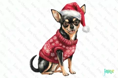 Little Christmas Chihuahua Dog Clipart Product Image 1