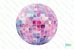 Pink Western Cowgirl Disco Ball Clipart Product Image 1