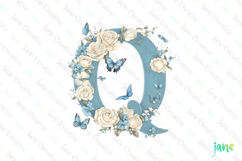 Watercolor Floral Butterflies Letter Q Product Image 1