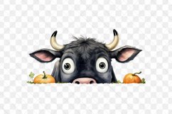 Halloween Peeking Cow Sublimation Clipart Product Image 2