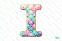 Mermaid Birthday Letter I PNG Clipart Product Image 1
