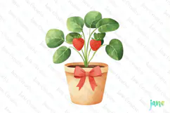 Gardening Girl Strawberry Pot Sublimation Clipart Product Image 1