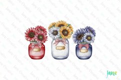 4th Of July Trio Flowers Clipart Product Image 1