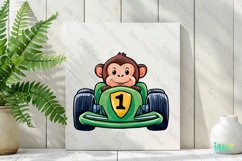 Cute Racing Animals Sublimation Clipart Product Image 2