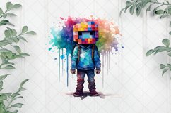 Watercolor Pixelated Sublimation Clipart Product Image 1