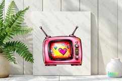 Valentine&#039;s Day Vintage Pink Television Clipart Product Image 3