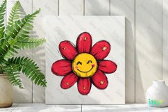 Retro Flower Valentines PNG Product Image 3