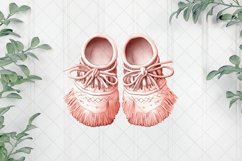 Pink Boho Baby Shoes Sublimation Clipart Product Image 1