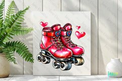 Valentine&#039;s Day Roller Skates Clipart Product Image 3