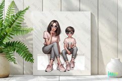 Stylish Mom And Child Clipart Product Image 2