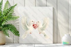 Retro Dove Couple Valentine&#039;s PNG Product Image 3