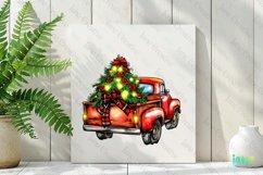 Hand-drawn Cartoon-style Truck Christmas clip art Product Image 3
