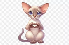 Oriental Shorthair Cat Giving Heart Hand Sign Product Image 2