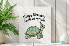 Minimalism Happy Birthday Turtle Clipart Product Image 2