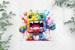 Watercolor Pixelated Sublimation Clipart Product Image 1