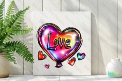 Valentine&#039;s Day Pink Heart-shaped Balloon Clipart Product Image 3