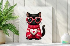 Valentine Black Cat PNG Clipart Product Image 2