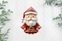 Christmas Origami Santa Claus Sublimation Clipart Product Image 1