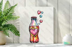 Valentine's Day Vintage Glass Soda Bottle Clipart Product Image 3