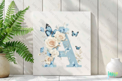 Watercolor Floral Butterflies Letter A Product Image 2