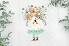 Pastel Girl Children's Book Clipart Product Image 1