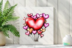Valentine&#039;s Day Red Heart-shaped Balloon Clipart Product Image 3