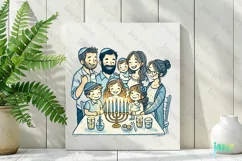 Watercolor Hanukkah Family Clipart Product Image 3