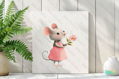Mouse Spring Rustic Farm Vintage Clipart Product Image 3