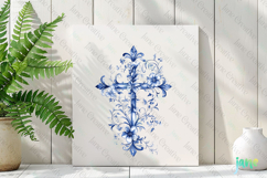 Chinoiserie Easter Cross Clipart Product Image 3