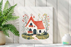 House Spring Rustic Farm Vintage Clipart Product Image 3