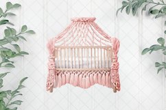 Pink Boho Baby Bed Sublimation Clipart Product Image 1