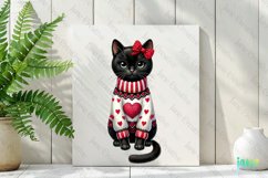 Valentine Black Cat PNG Clipart Product Image 2